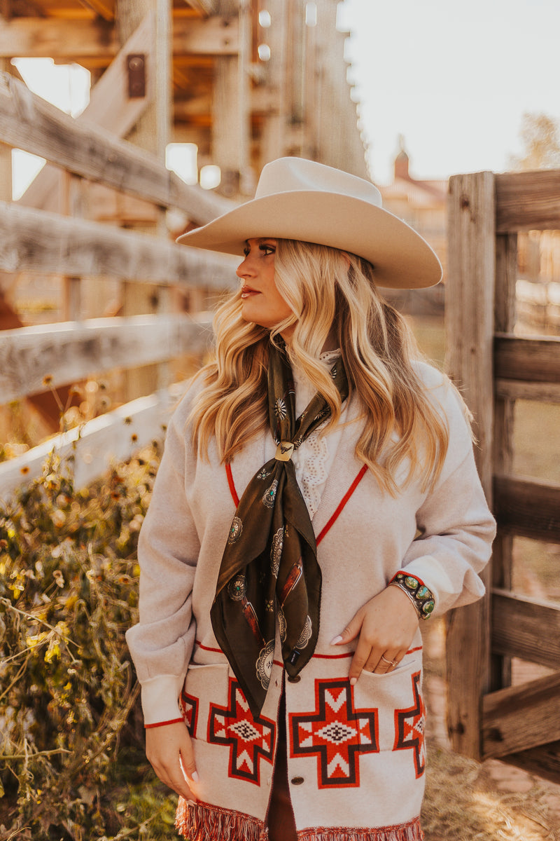 Olive Concho Wild Rag Blush Out West