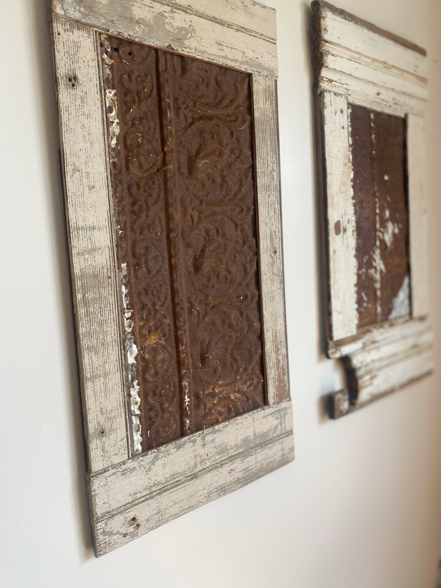 Vintage Hammered Tin Wall Hangings Blush Out West