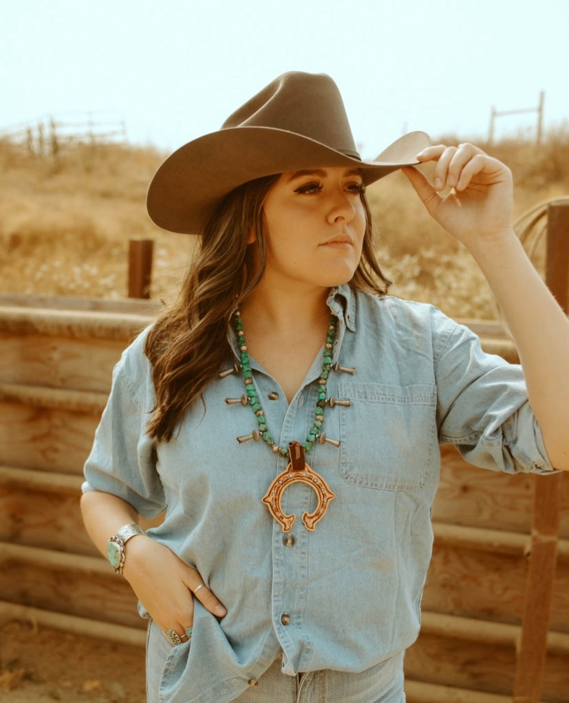 Sedona Squash Blossom Necklace Blush Out West