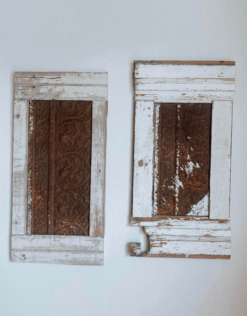 Vintage Hammered Tin Wall Hangings Blush Out West