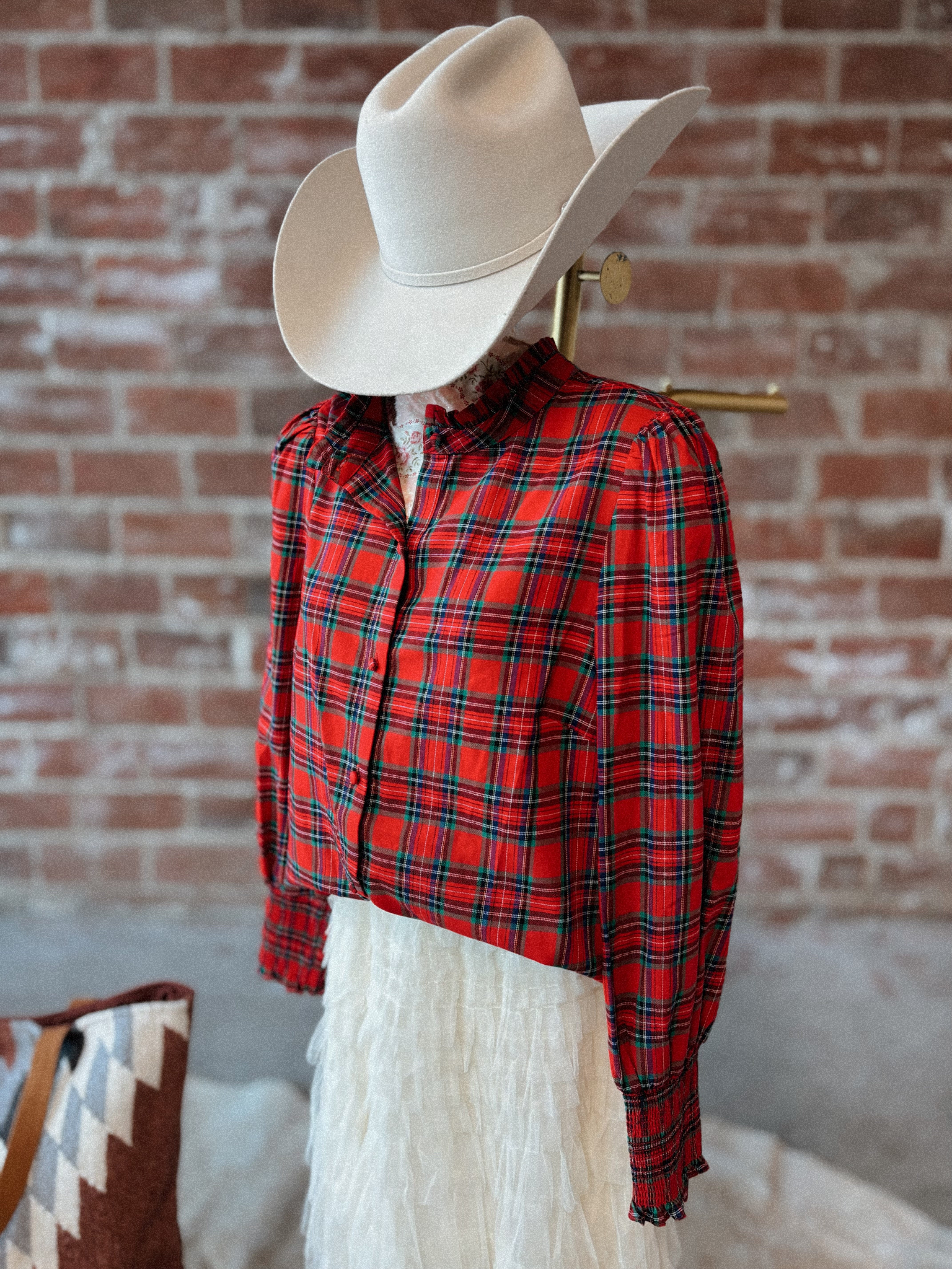 Christmas Plaid Blouse