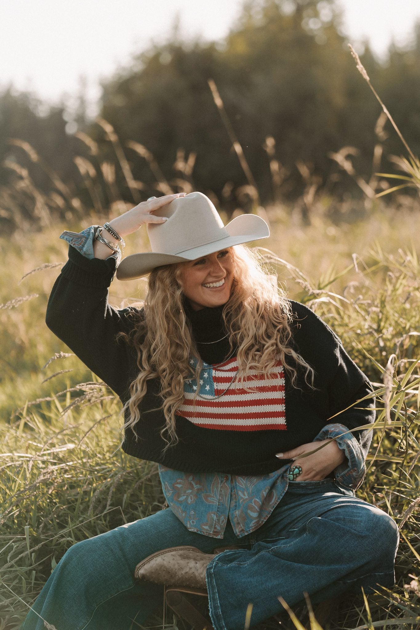 Navy Americana Sweater