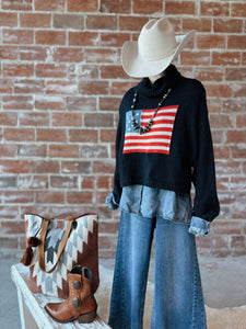 Navy American Flag Sweater