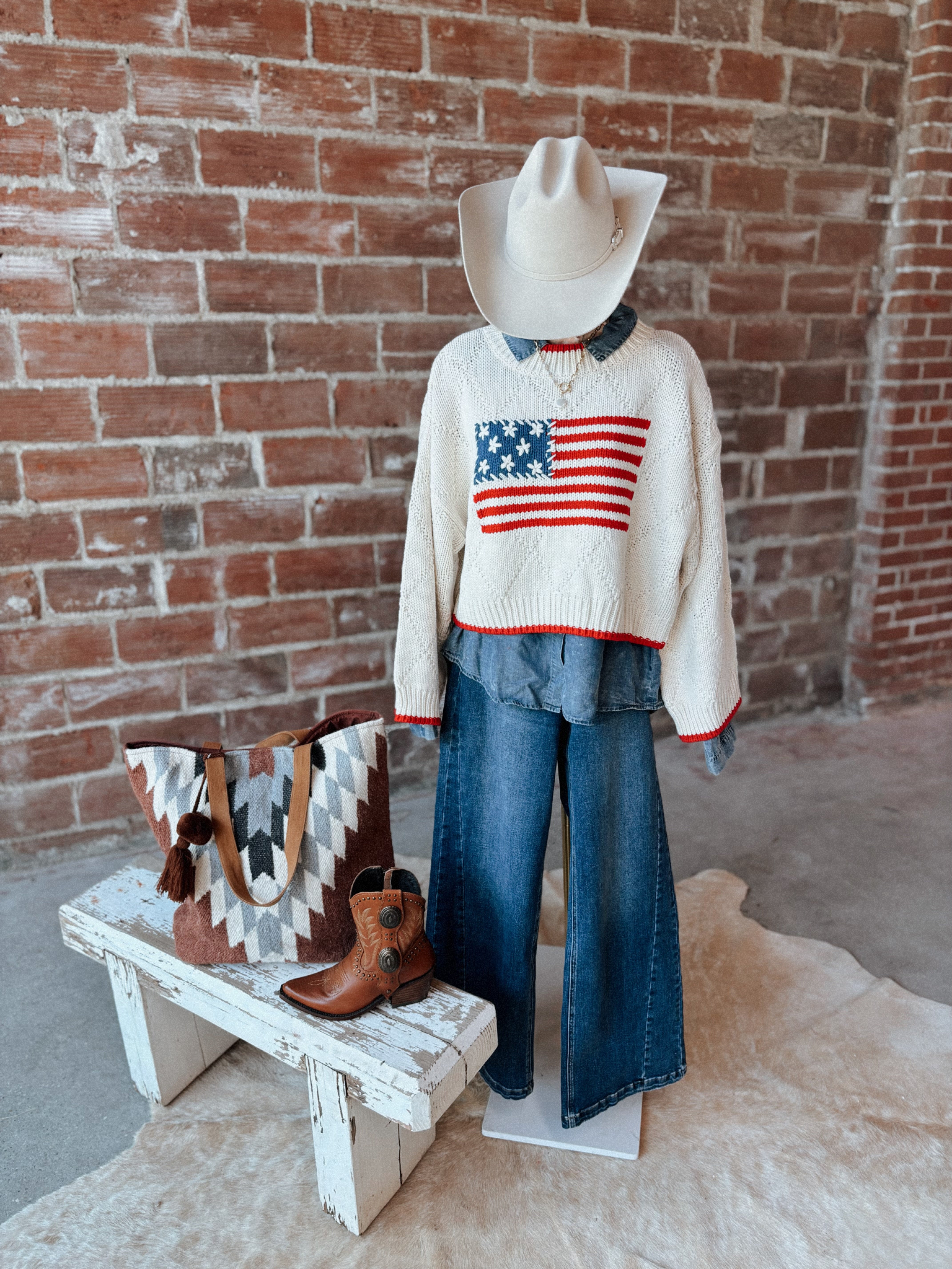 Cream Flag Sweater