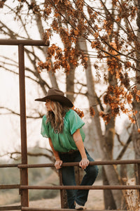 The Butteville Blouse {Green}