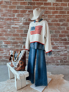 Cream Flag Sweater