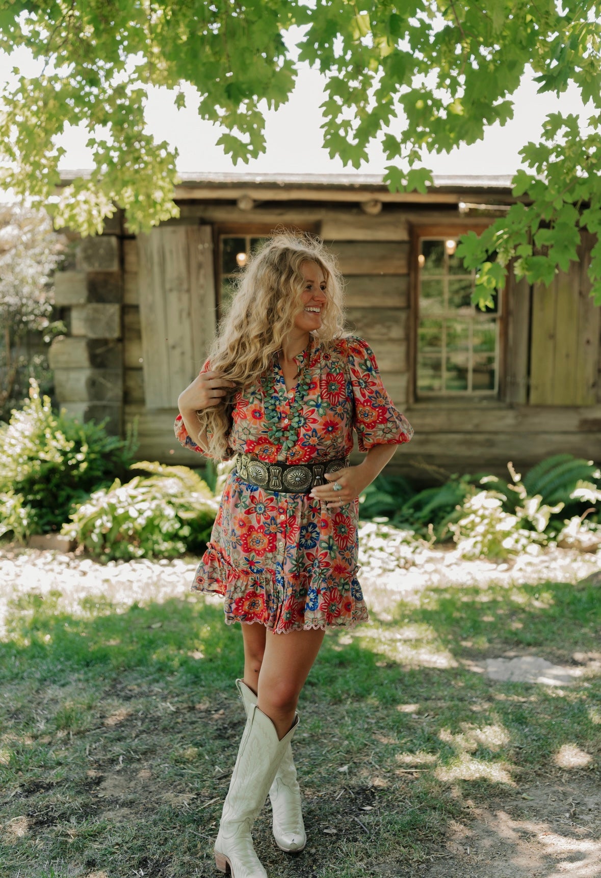Floral Belted Dress