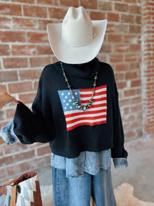 Navy American Flag Sweater