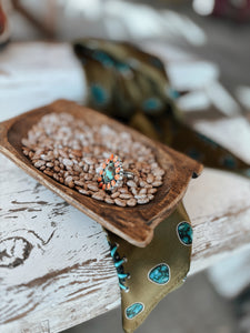 Adjustable Spiny Oyster & Turquoise Ring
