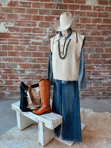Oatmeal Stitched Vest