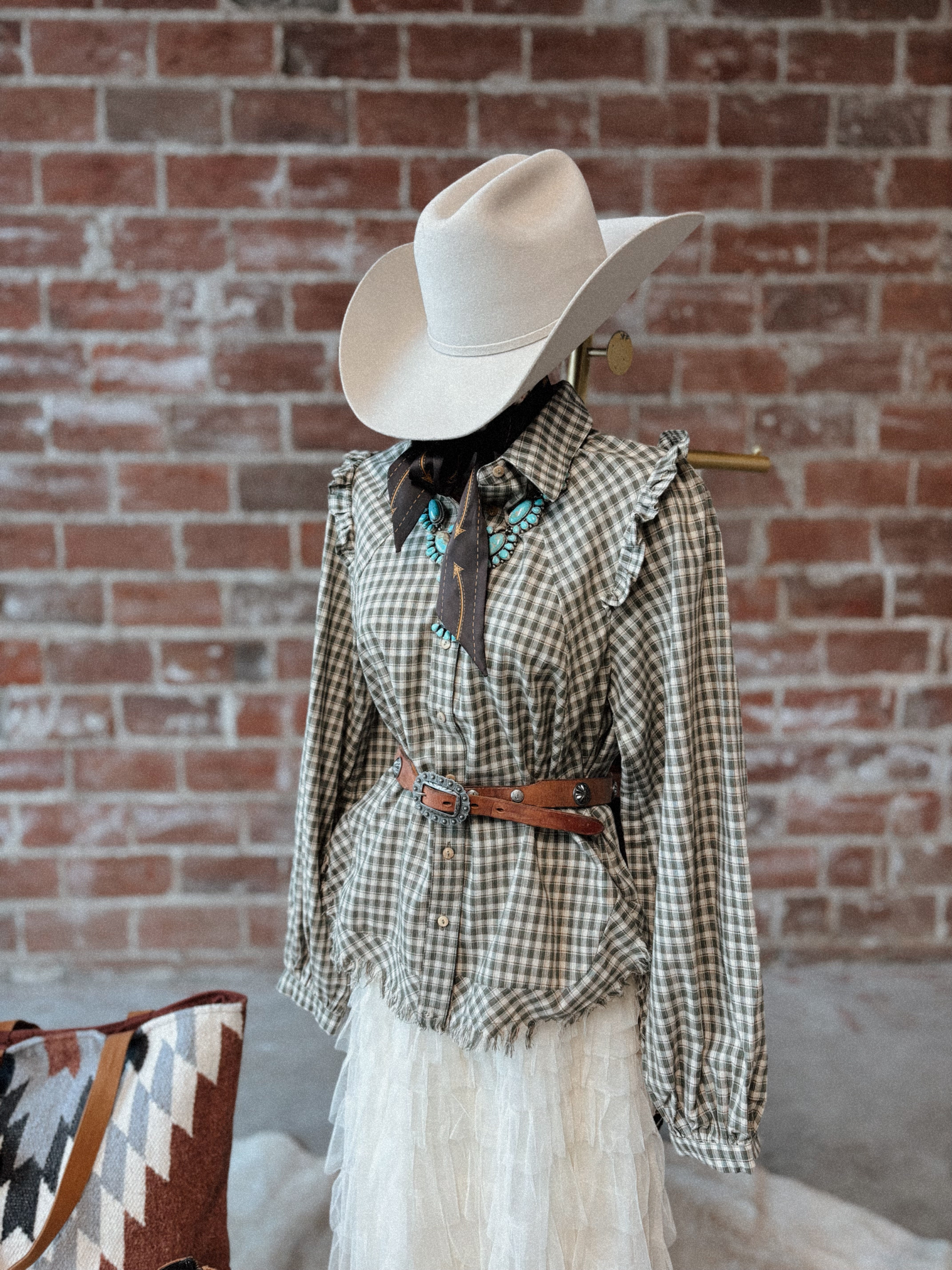 Gingham Ruffle Blouse