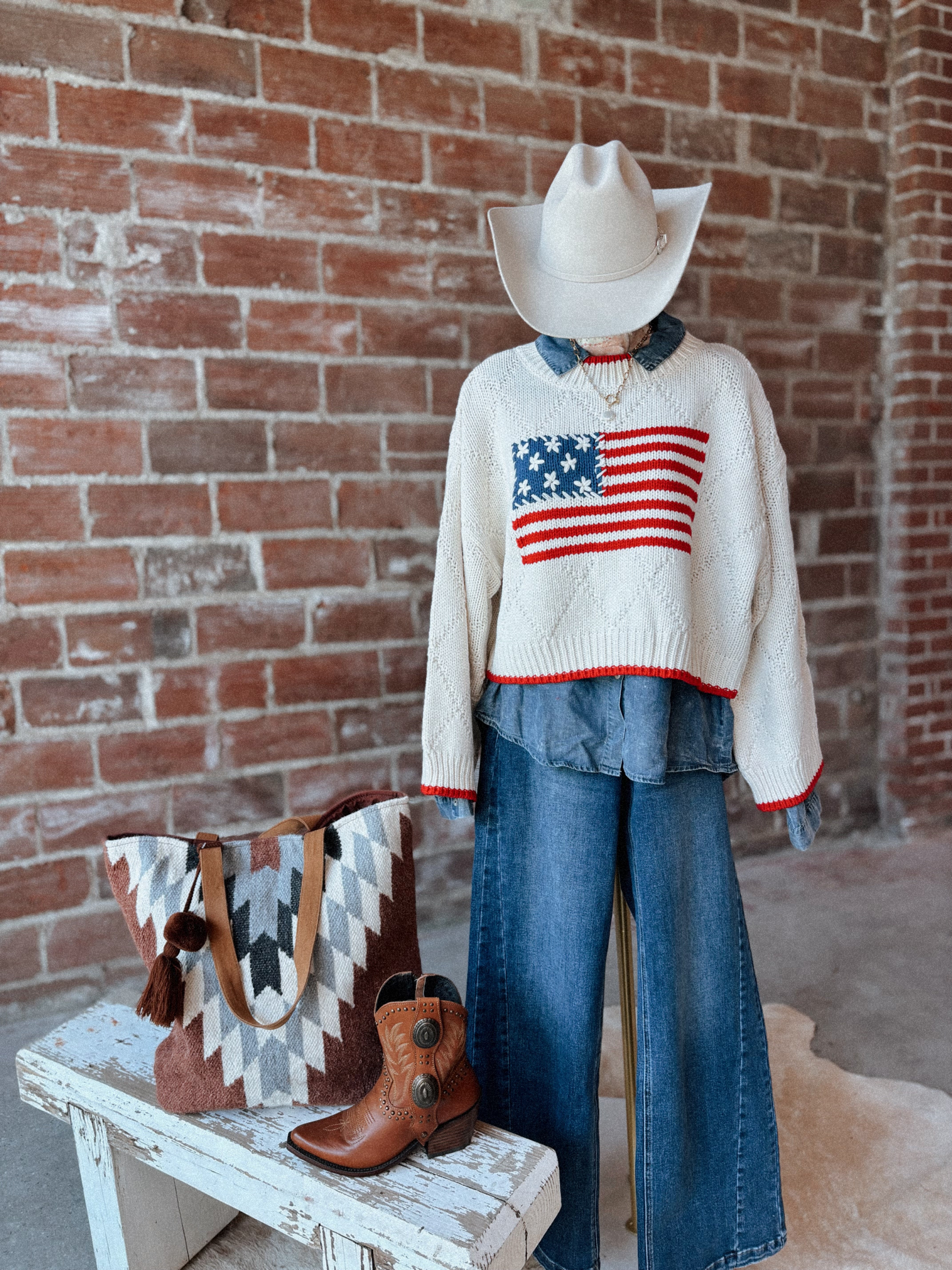 Cream Flag Sweater