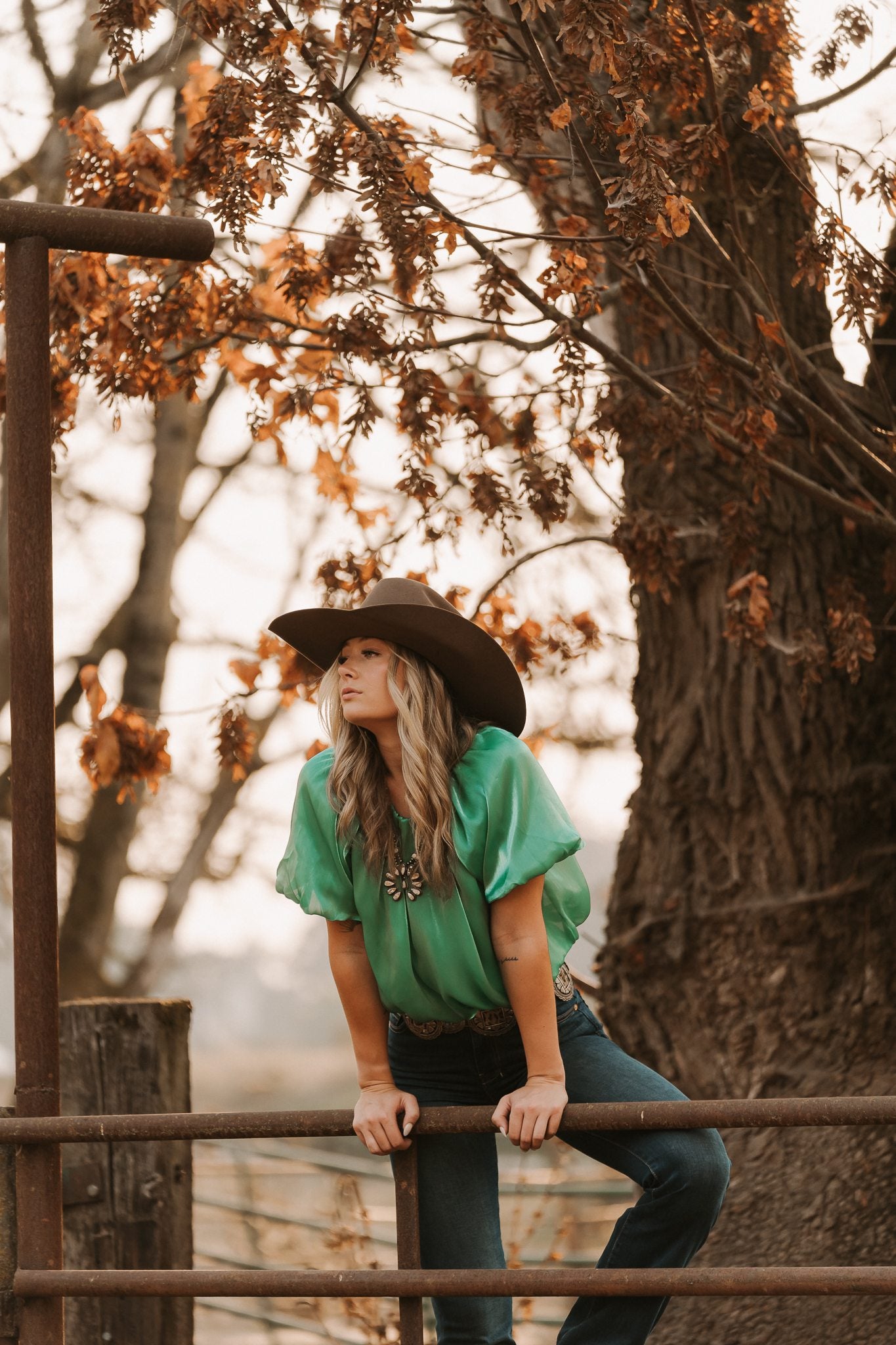 The Butteville Blouse {Green}