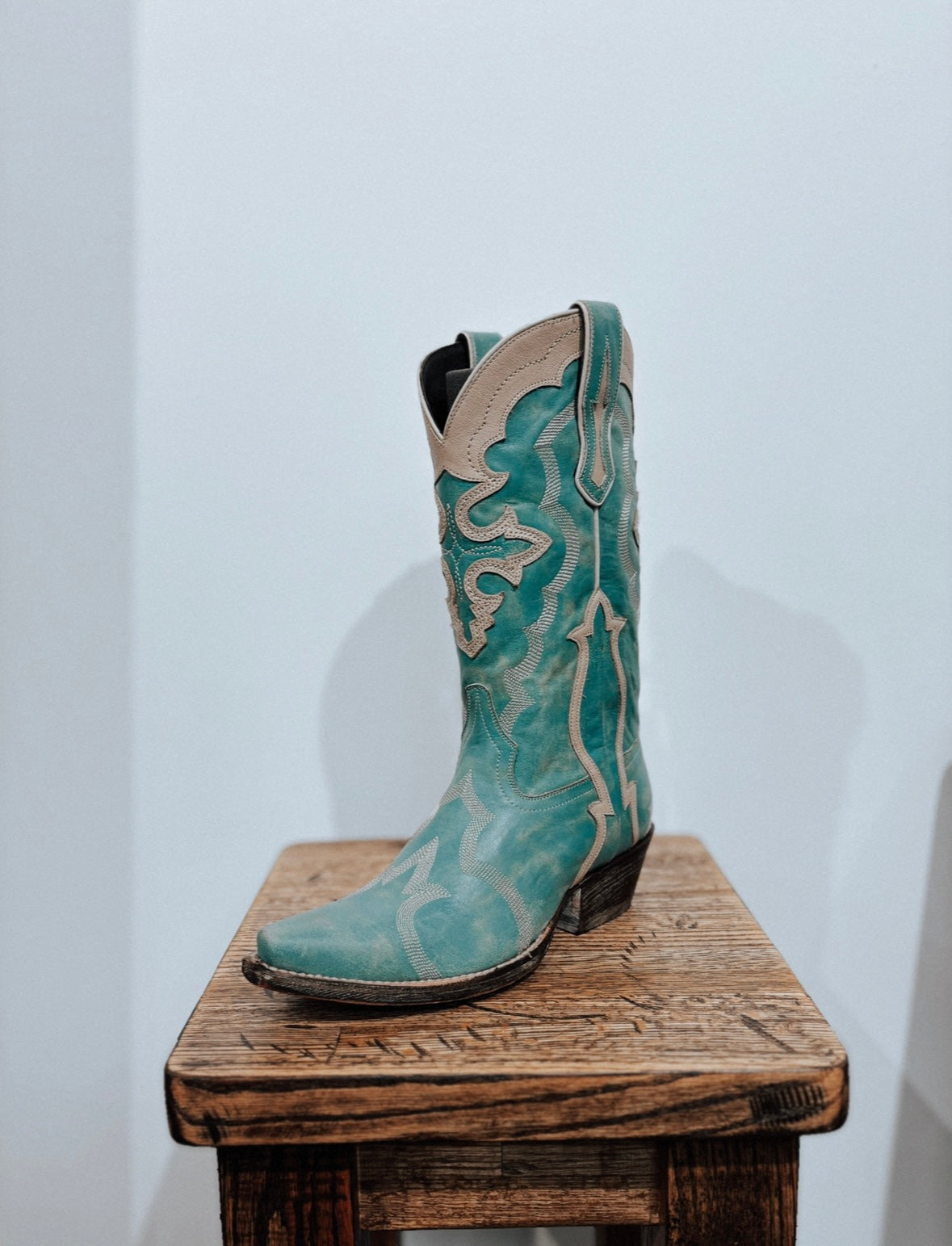 Turquoise and bone leather kemo sabe cowboy boot Liberty Black