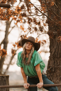 The Butteville Blouse {Green}