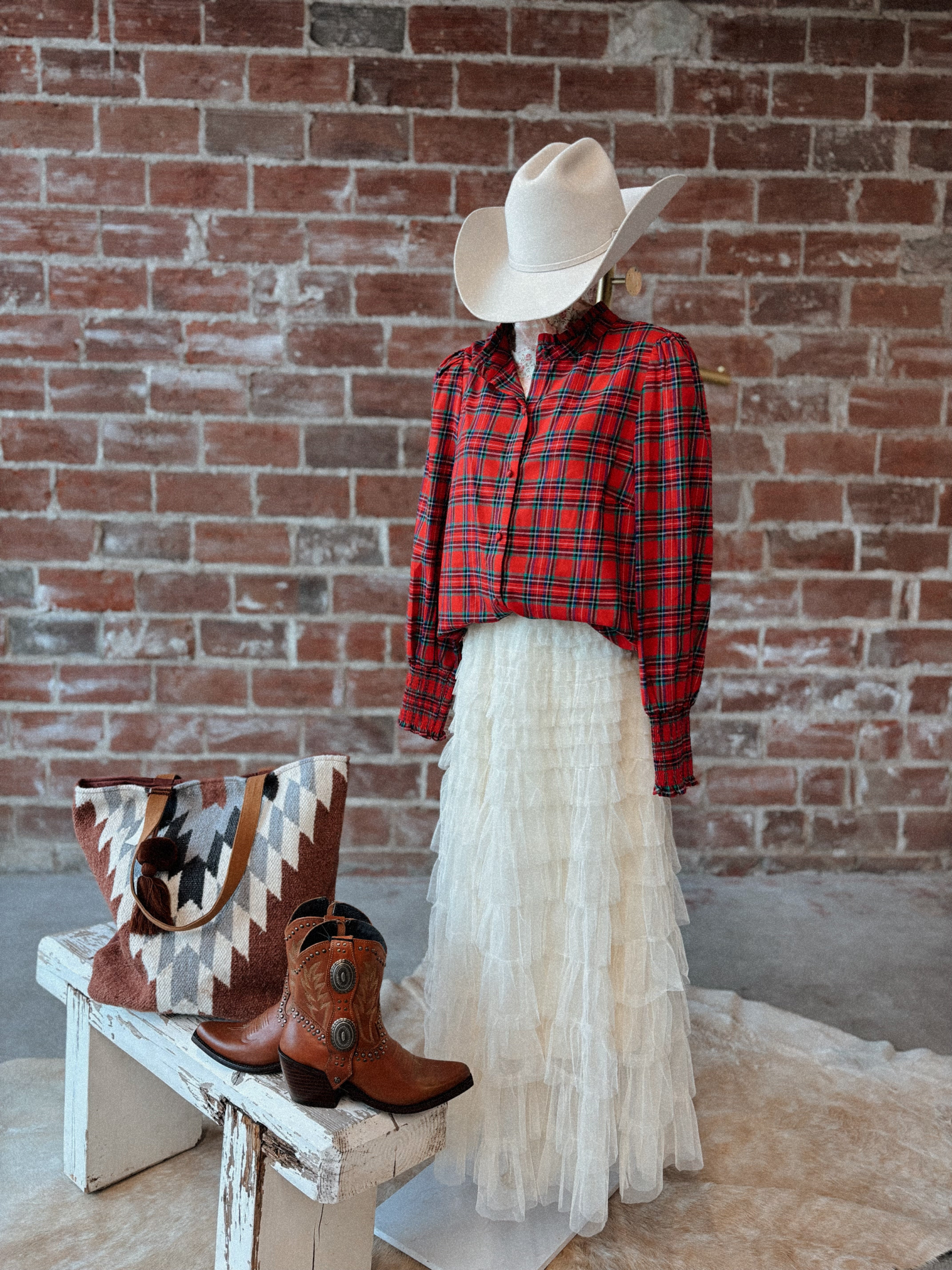 Christmas Plaid Blouse