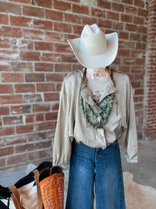 Taupe Satin Jacket