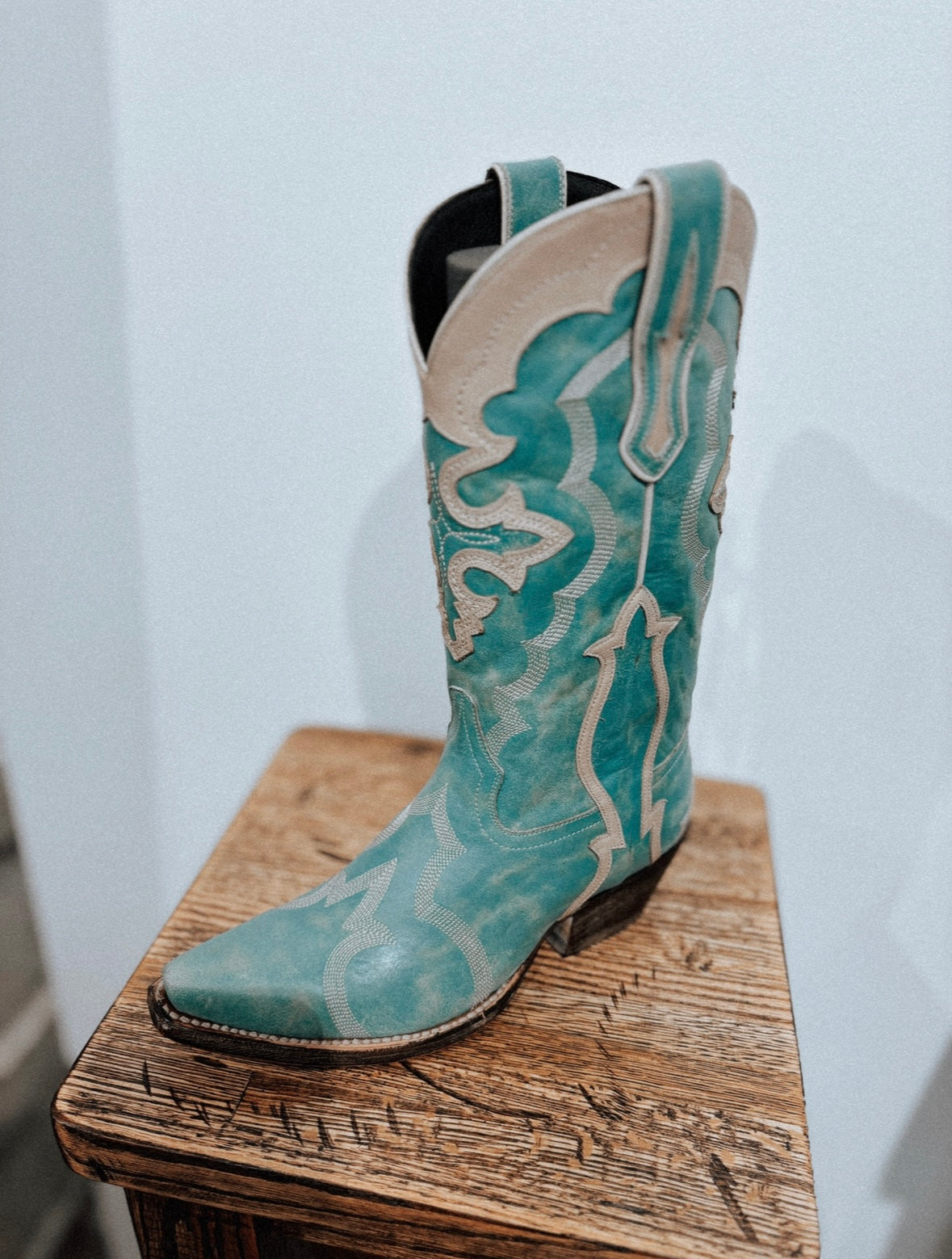 Turquoise and bone leather kemo sabe cowboy boot Liberty Black