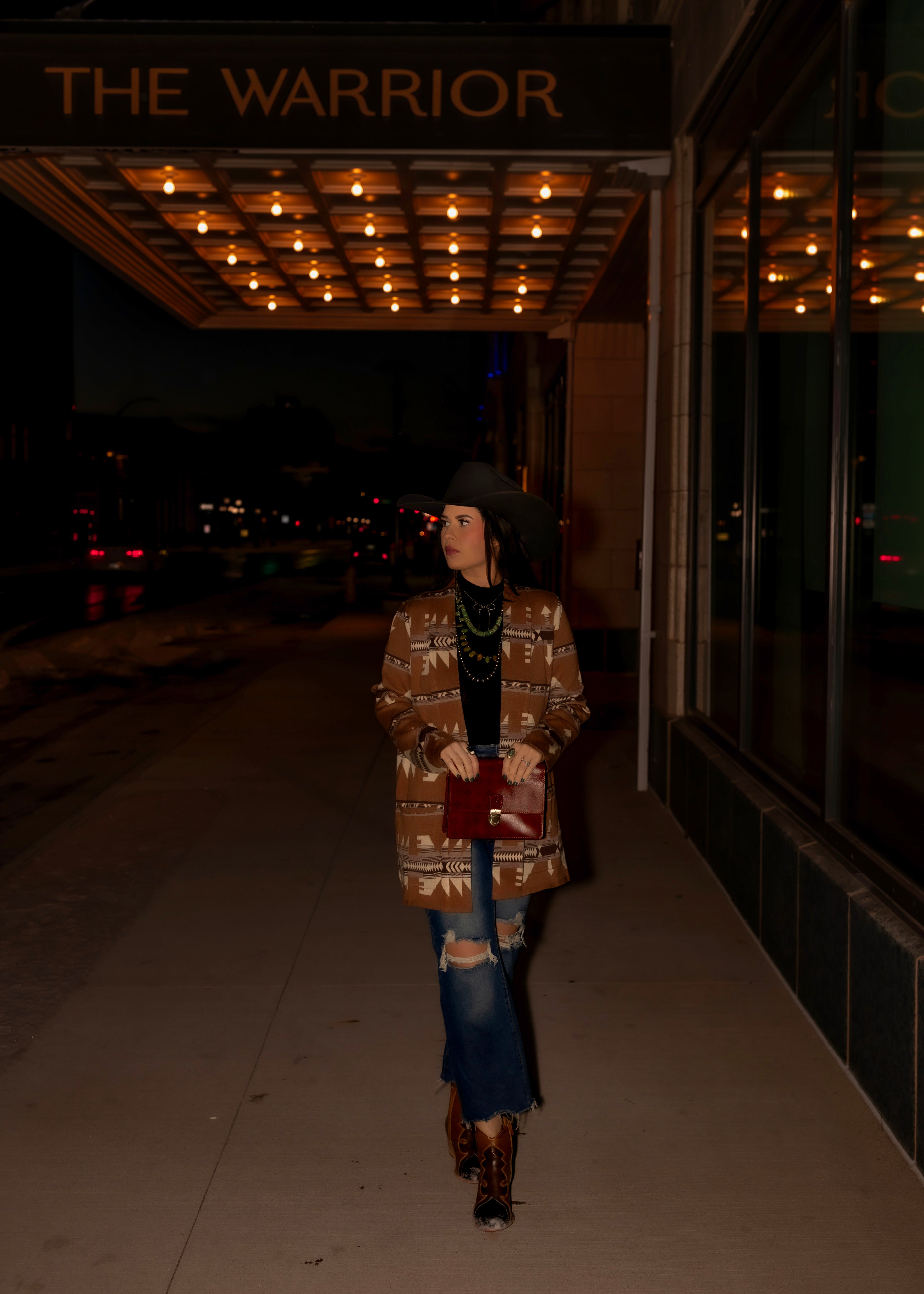 western glam aztec cardigan styled by influencers