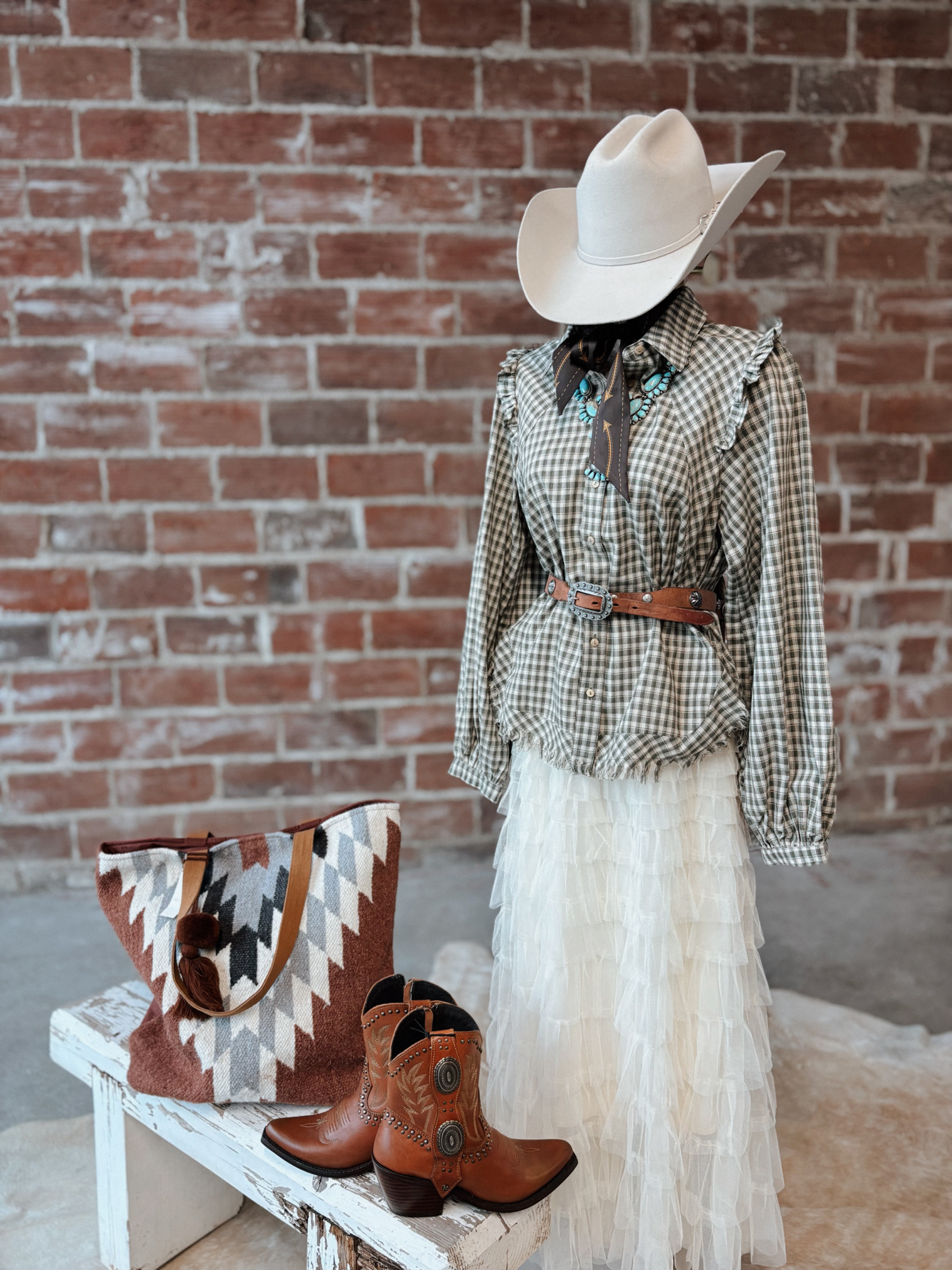 Gingham Ruffle Blouse