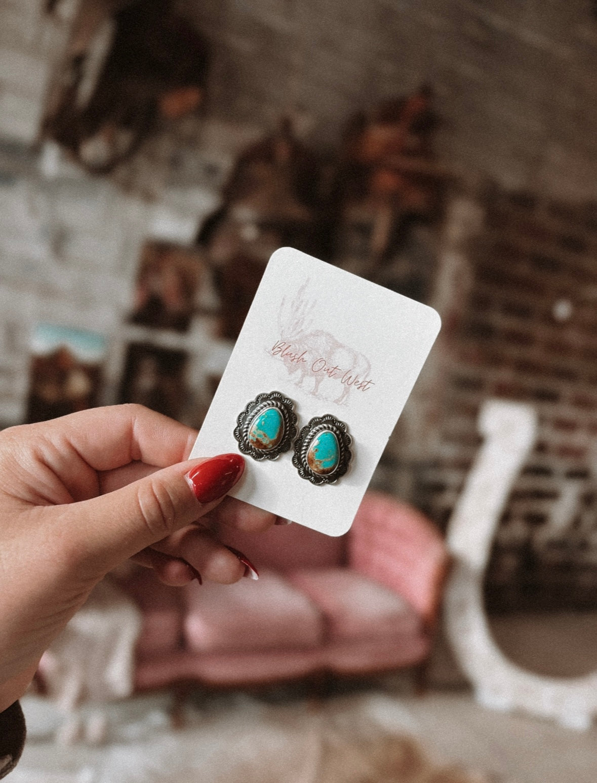 Scallop Turquoise Studs