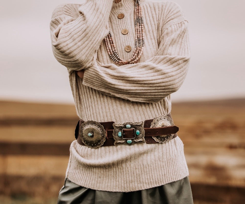 German Silver Concho Belt – Blush Out West display picture 1