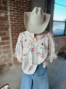 Floral Scallop Blouse
