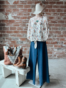 Floral Tie Blouse