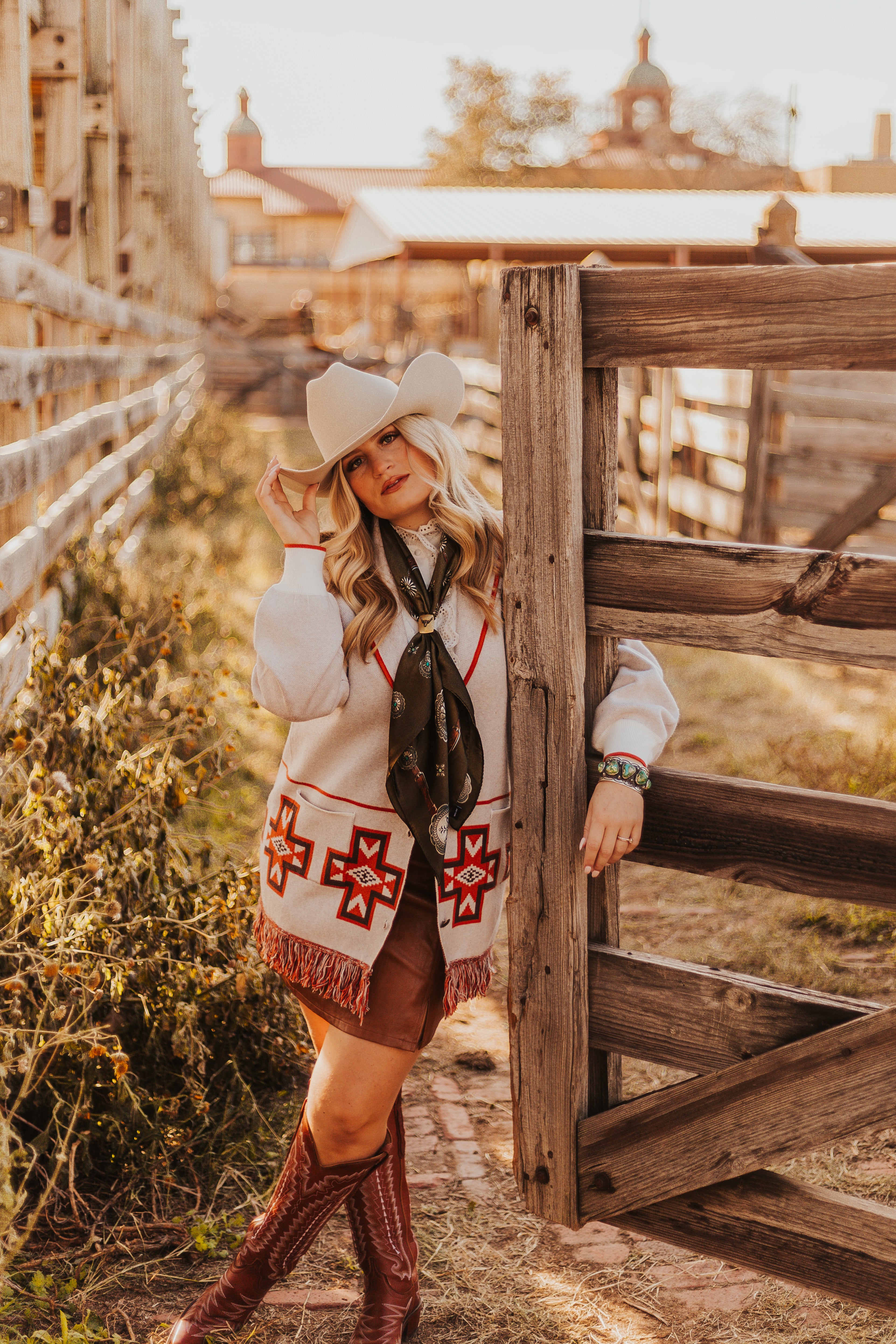 Hereford Sweater Cardigan with fringe exclusive to Blush OUt West