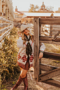 Hereford Sweater Cardigan with fringe exclusive to Blush OUt West