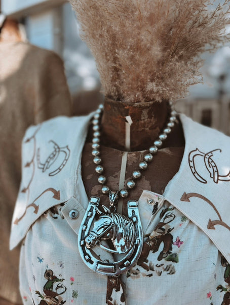 Horse Shoe Necklace – Blush Out West
