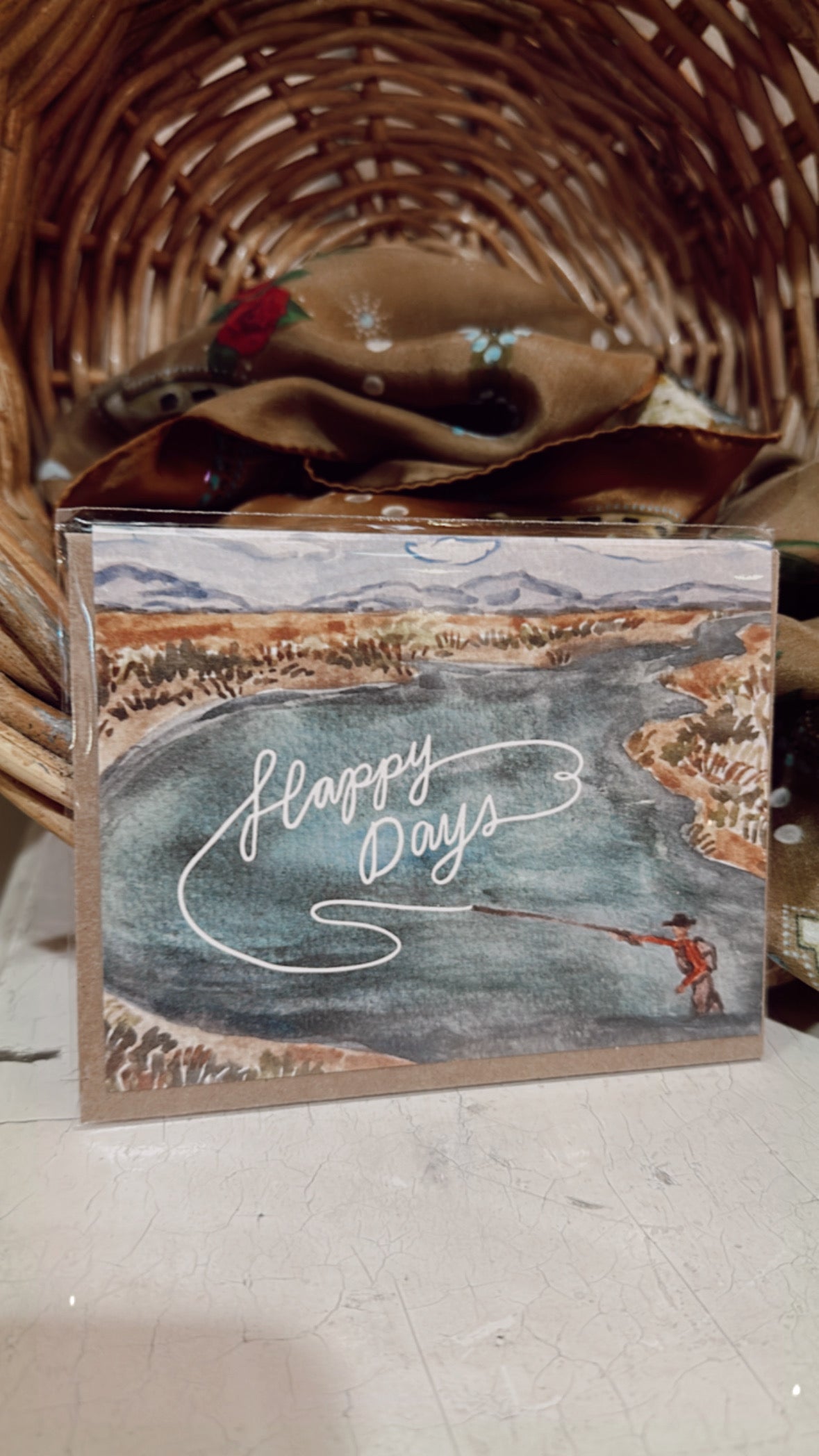 Happy Days Fishing Scene Greeting Card