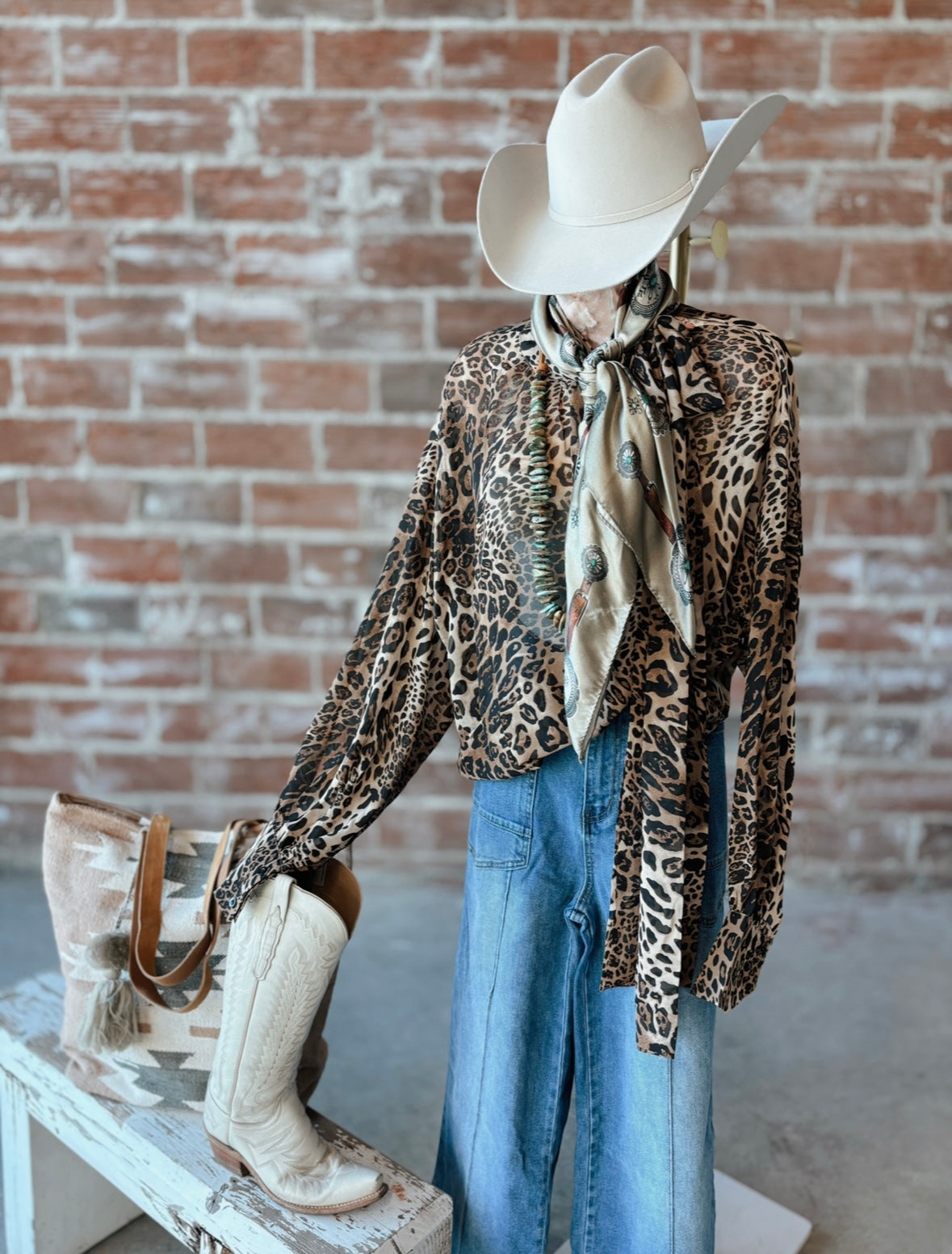 Leopard Tie Blouse