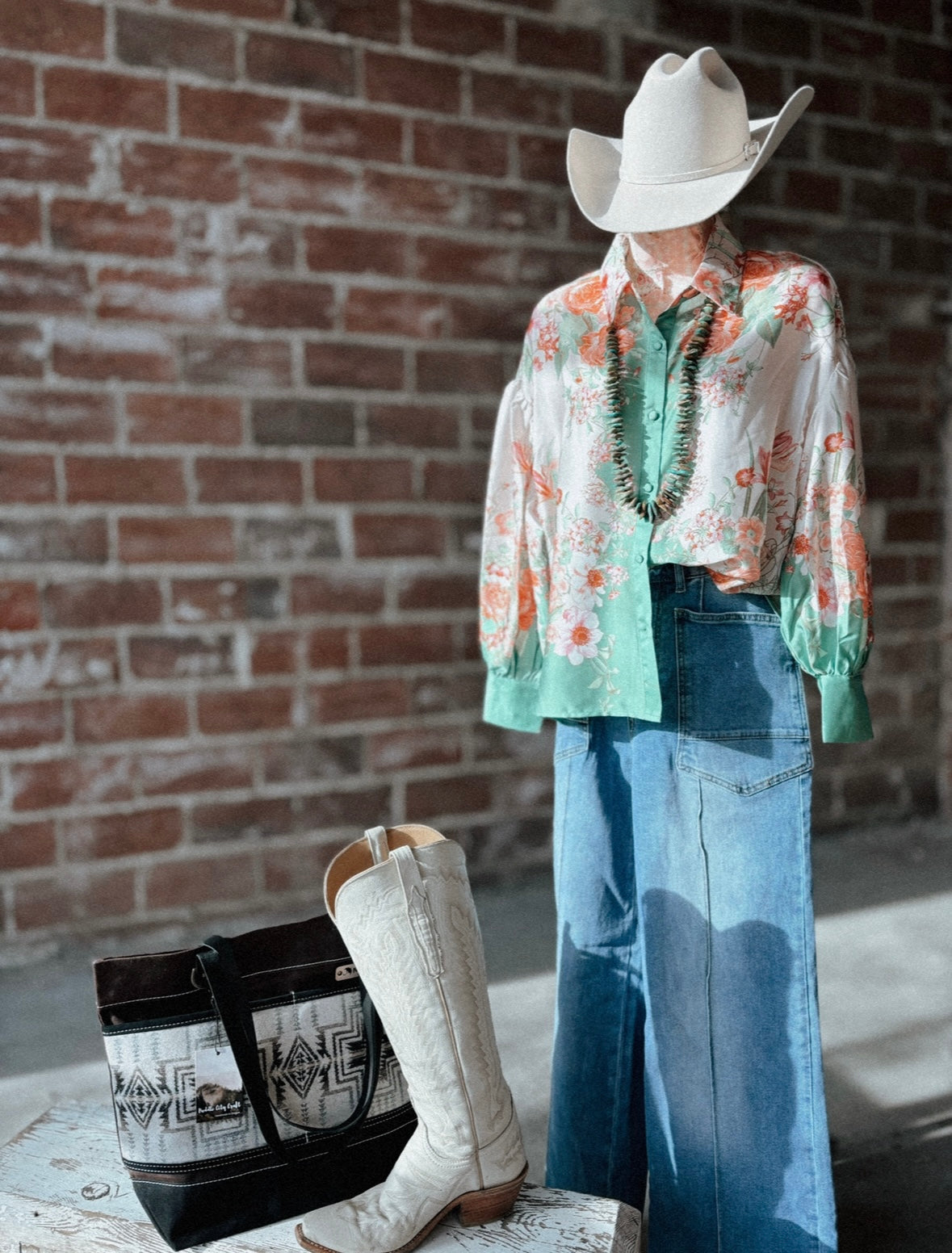 Mint Floral Blouse