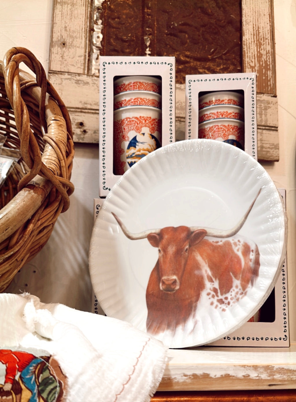 Western Melamine Longhorn Plates