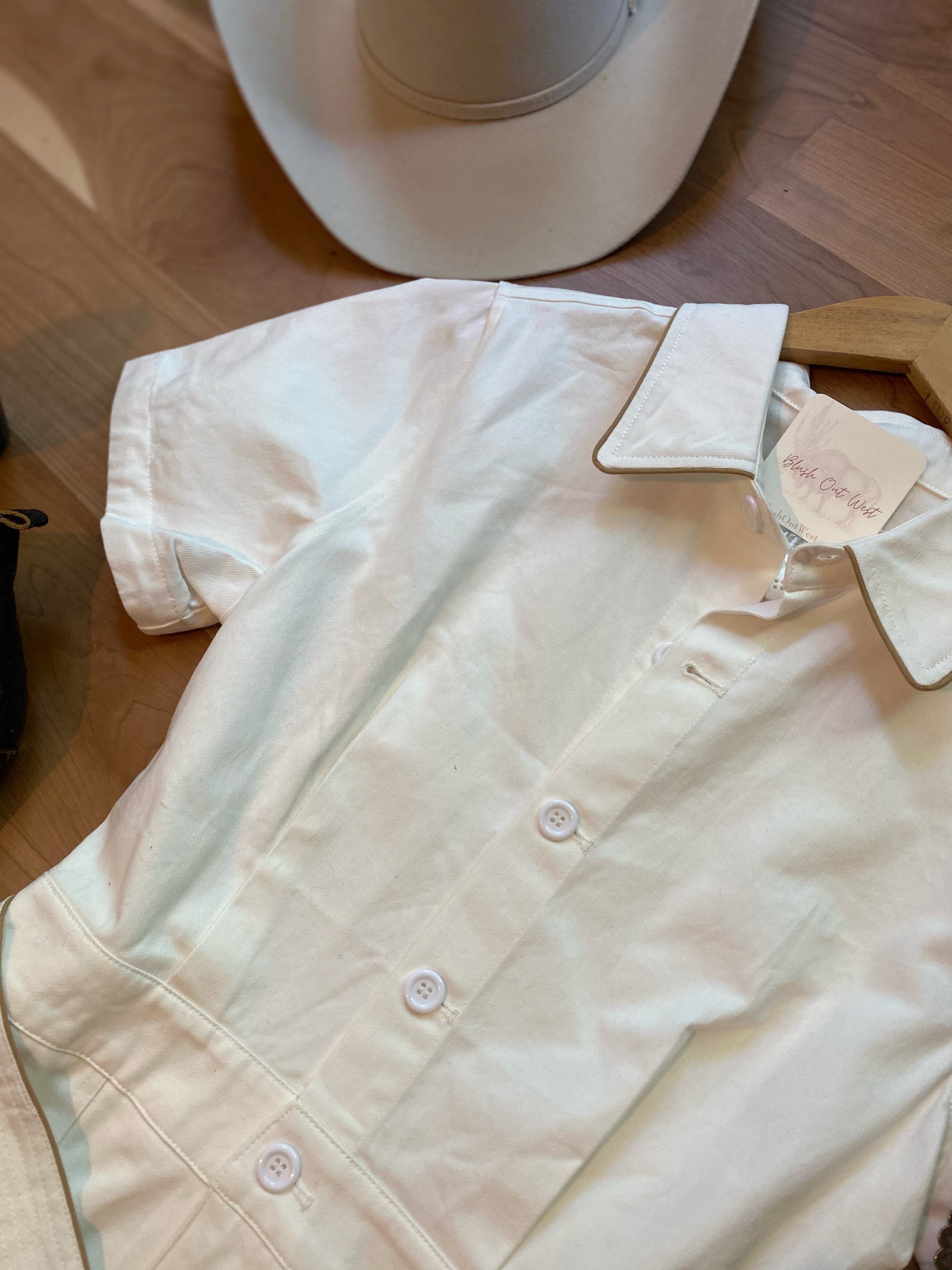 White Denim Utility Dress