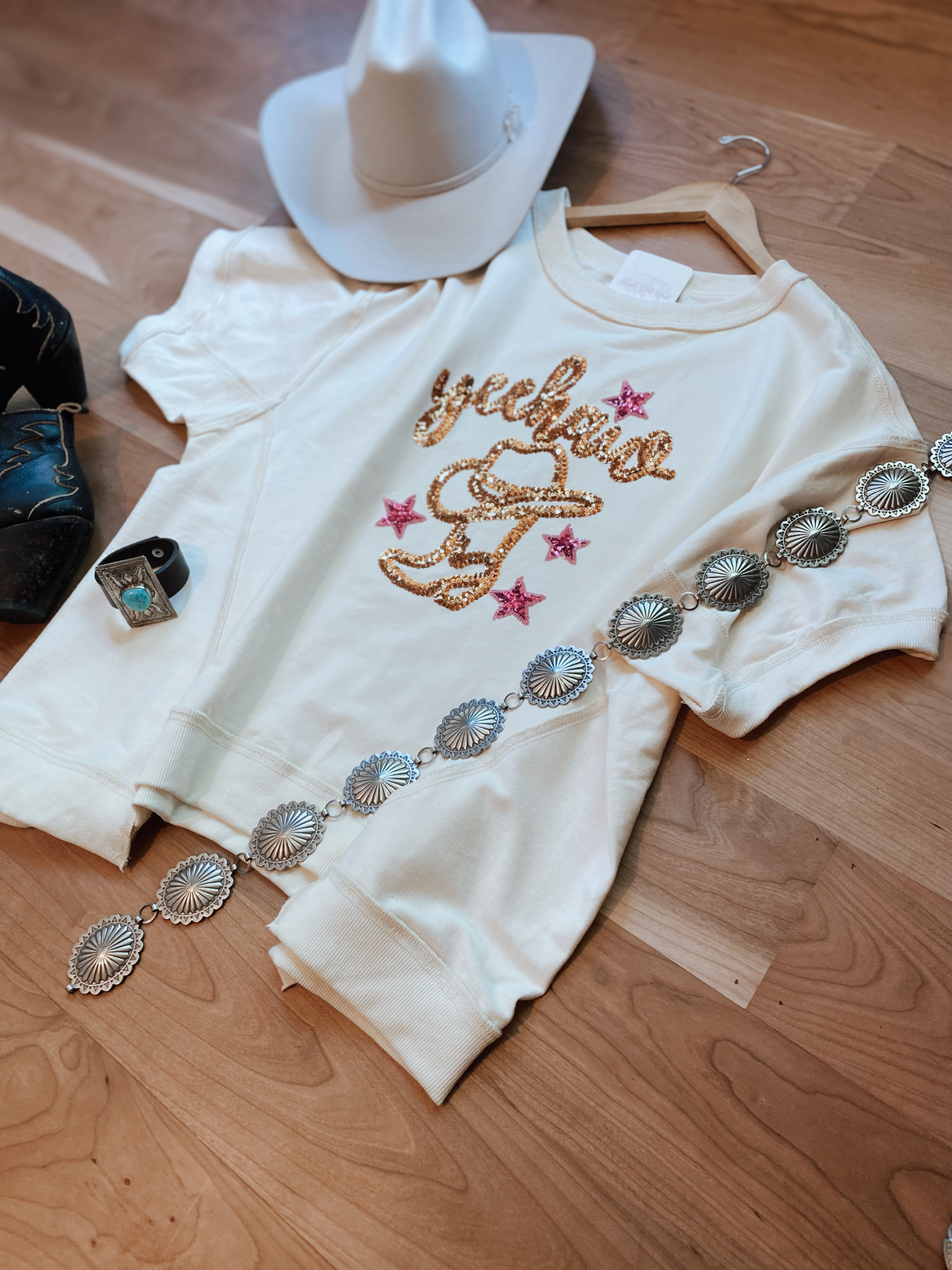 Yeehaw Sequin Boot Pullover