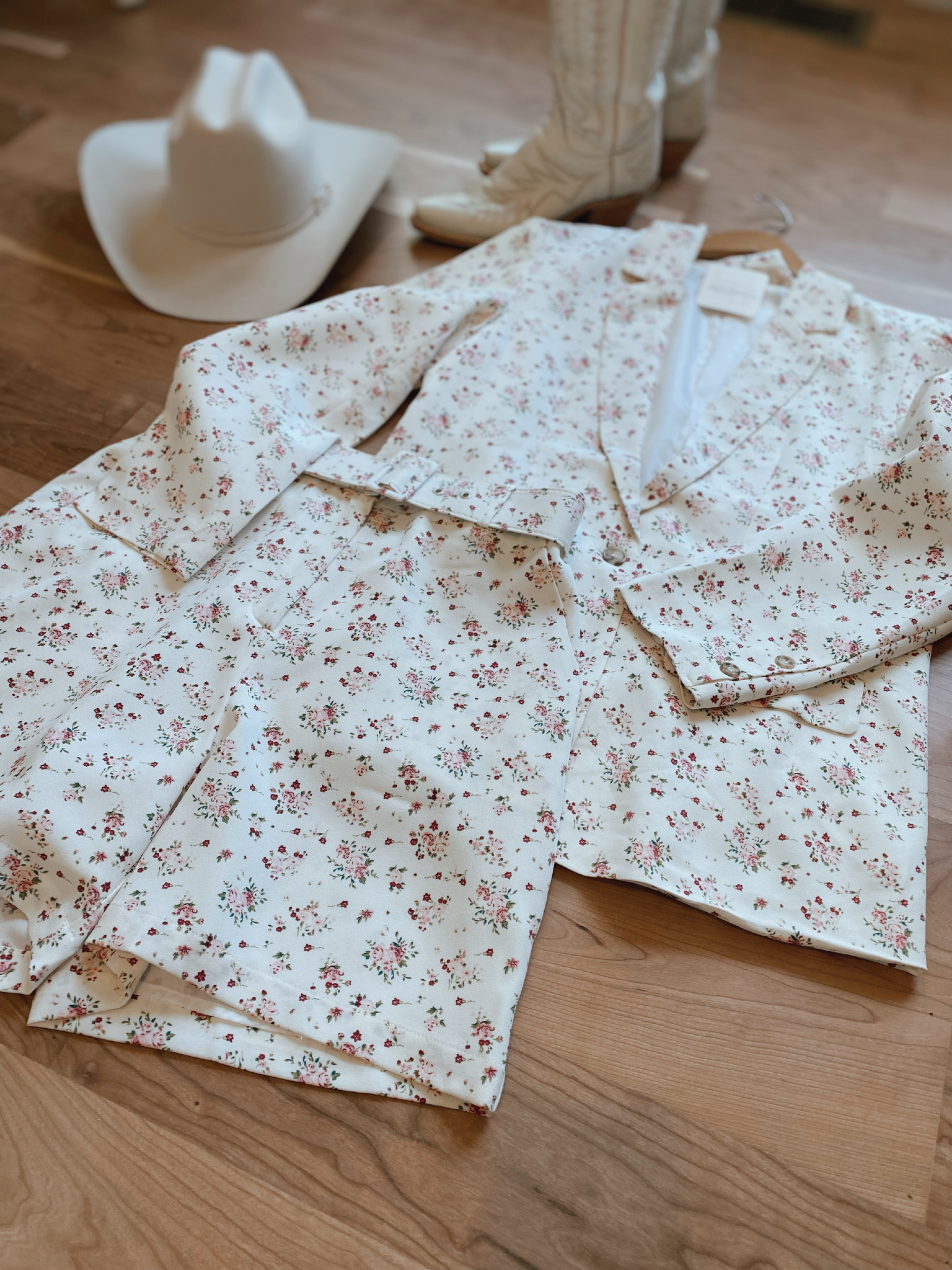 Floral Short & Blazer Set