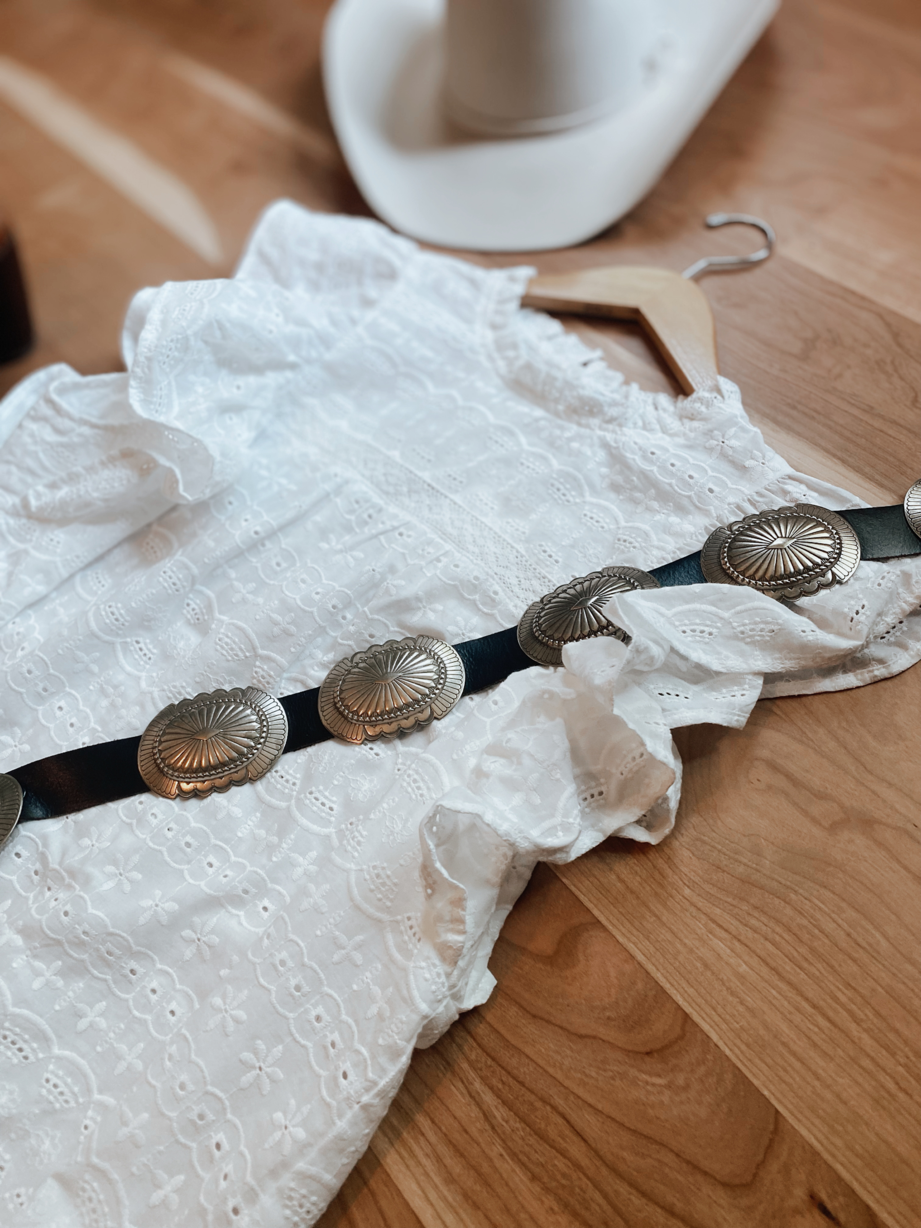 White Eyelet Ruffle Blouse