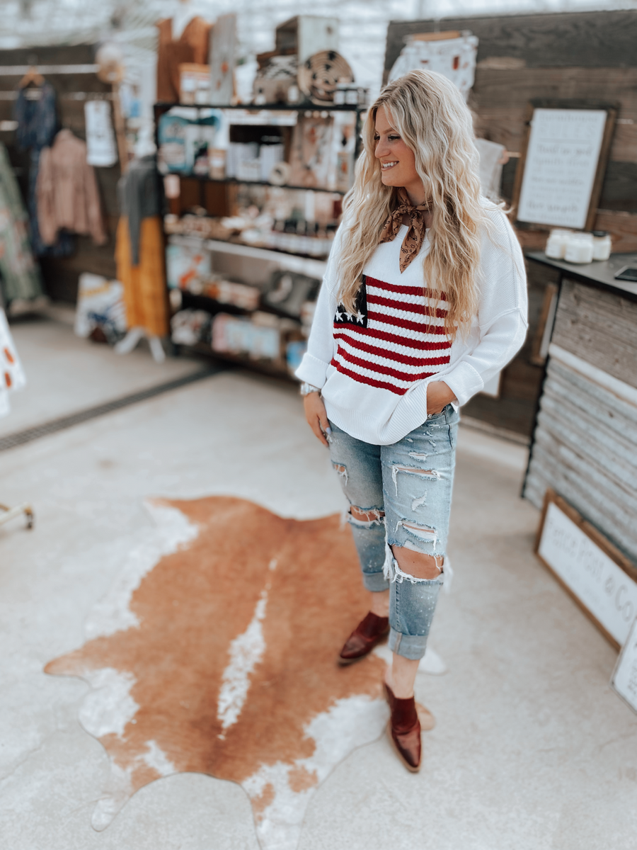 Americana Sweater Blush Out West
