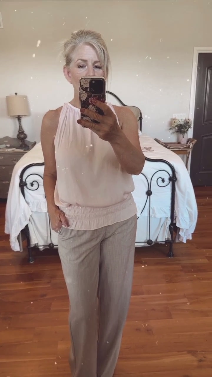 Pale Pink Rouched Blouse