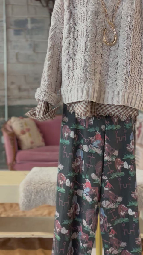 Pants with Cowboy Print motif 1
