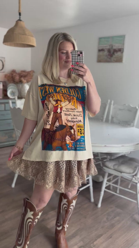 Golden West Distressed Tee with horse