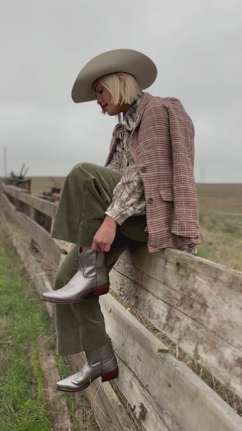 Plaid Blazer rwith boots