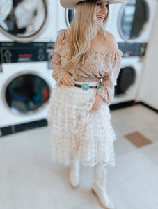Floral Off Shoulder Ruffle Blouse