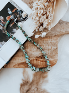 Turquoise Disc Bead Necklace