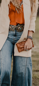 Tahoe Tooled Leather Clutch