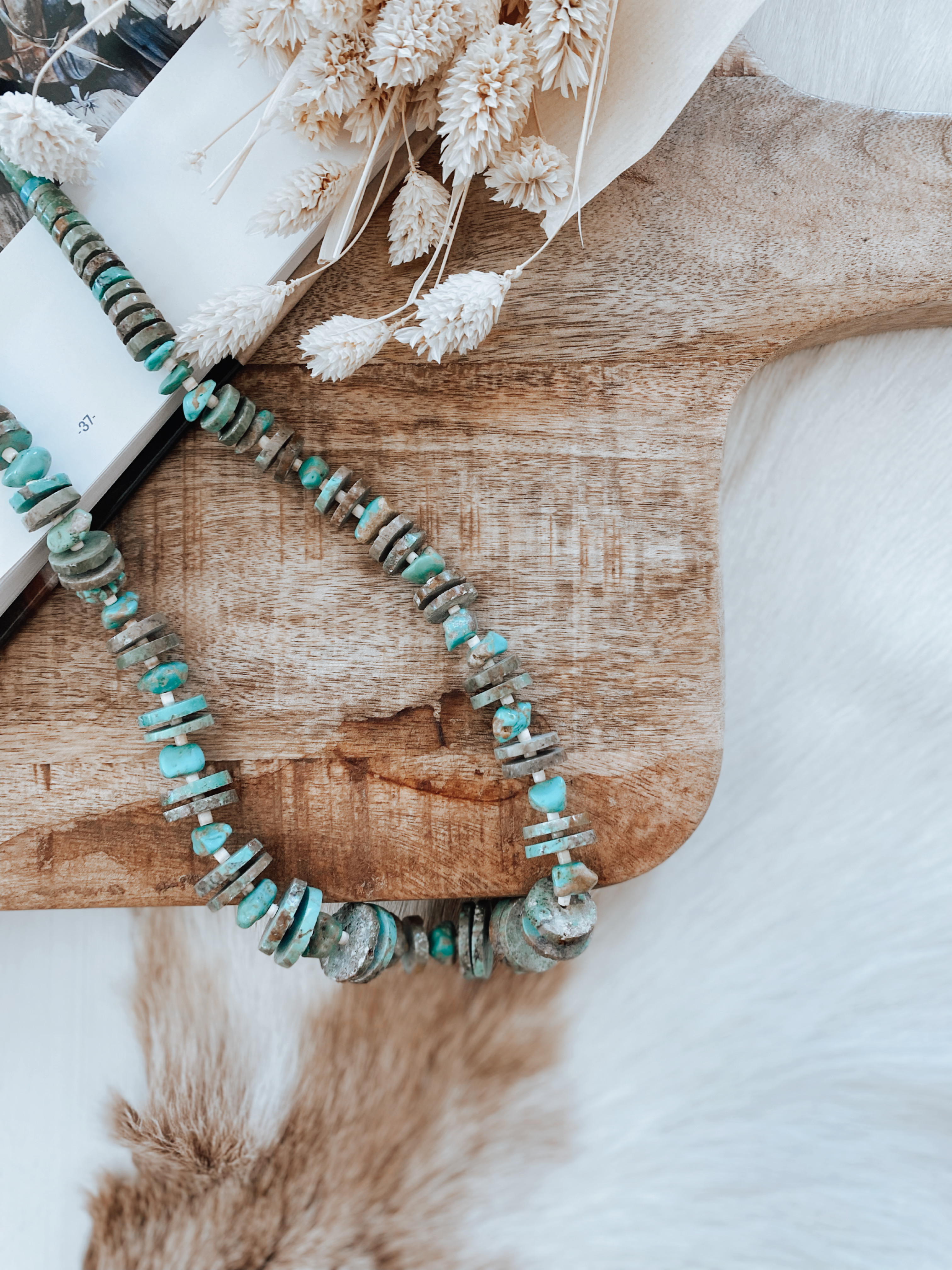 Turquoise Disc Bead Necklace
